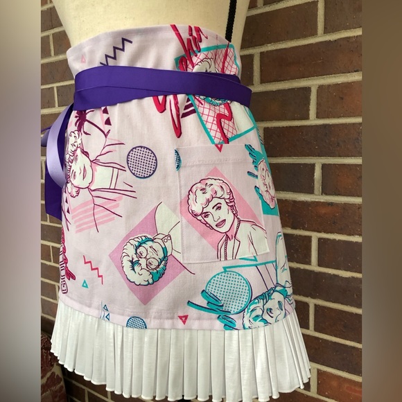 The Golden Girls Apron Retro 80s 90s Waist Apron with Pocket NEW Ruffle - Picture 7 of 15